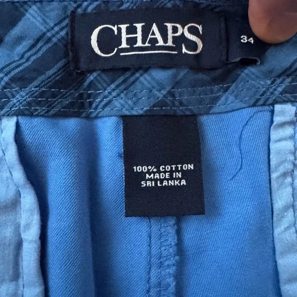 Chaps Bright Blue Cotton Shorts 34”w - Picture 3 of 3